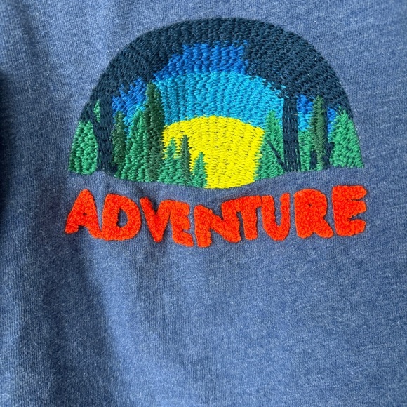 Mini Boden embroidered sweater toddler boys textured terry adventure crewneck - Picture 3 of 7